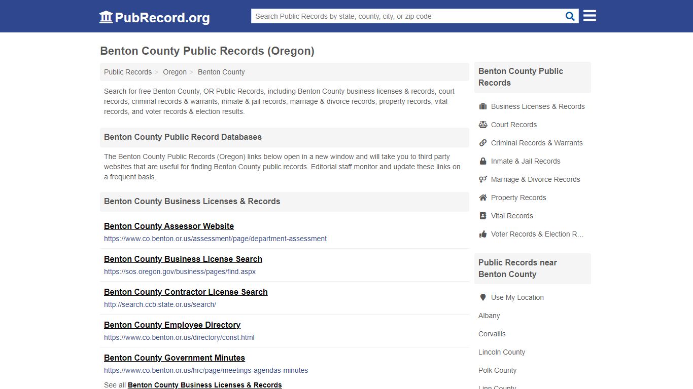 Free Benton County Public Records (Oregon Public Records)